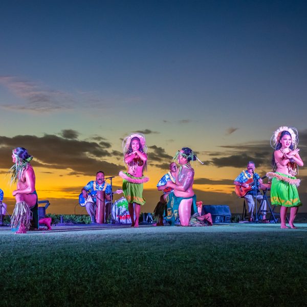 Traditional hula performance at The Feast at Mōkapu lūʻau