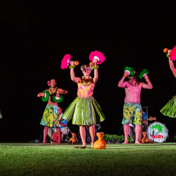 Cultural storytelling through hula at beachfront lūʻau in Wailea